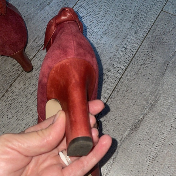 Ralph Lauren Breanne Heels Boot Bootie Red Leather 10US bow back leather bootie - Picture 7 of 12